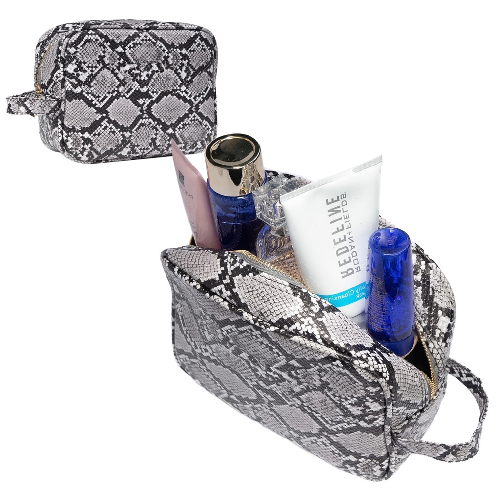 Snakeskin Travel Makeup Bag -  Cosmetic Bags